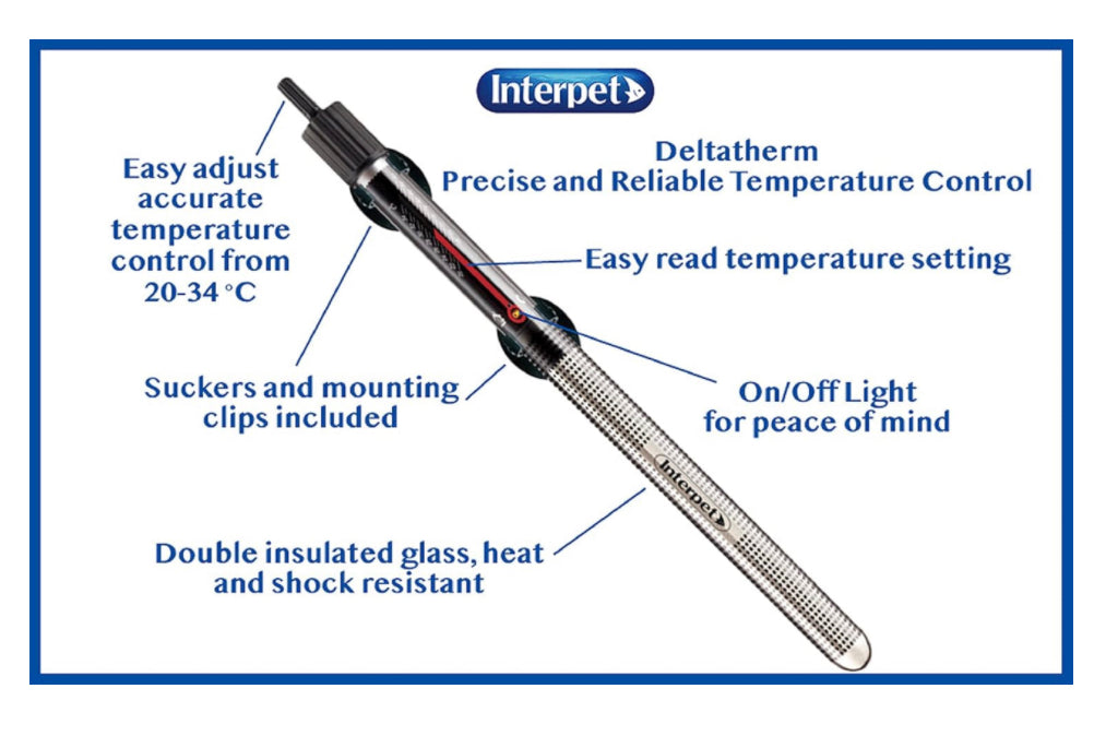 Interpet Deltatherm Aquarium Fish Tank Heater ( 25W - 200W )